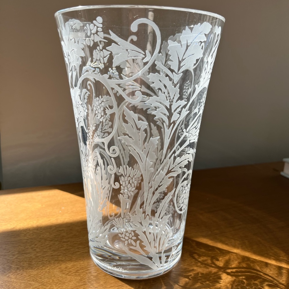 Christofle Orangerie Crystal Vase 200 8”